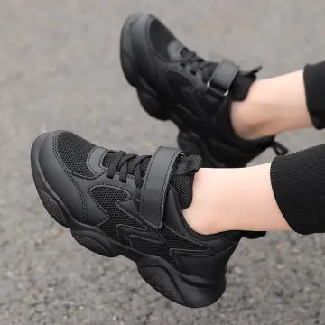 All black hot sale mesh sneakers