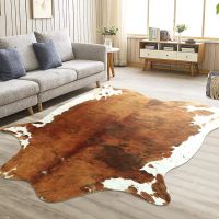 Cowhide Car Cow Print Rug American Style for Bedroom Living Room Cute Animal Printed Car Faux Cowhide Rugs for Home Decor