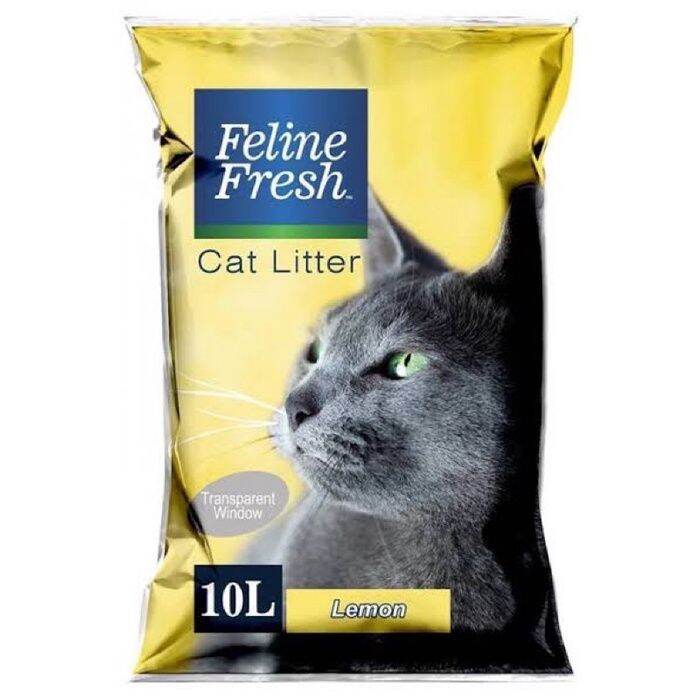 FELINE FRESH (10L) BENTONITE LEMON CAT LITTER CLUMPING Less Odor