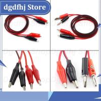 Dgdfhj Shop DIY Clip Test Lead Alligator Clips to 4mm Banana Test Lead Cable Double Alligator Head Crocodile Clip Roach Electrical Wire