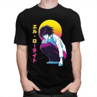 Japan Anime Vaporwave Death Note Shirt Soft Cotton Lawliet Tees Crew Neck Camisas Hombre  Mystery Manga T Shirt |T-Shirts|   - AliExpress