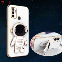 Astronaut Bracket Plating Phone Holder Case for OPPO A32 A53 A33 A5 A9 A8 2020 A72 A54 A55 A73 A83 Coque Soft Back Cover