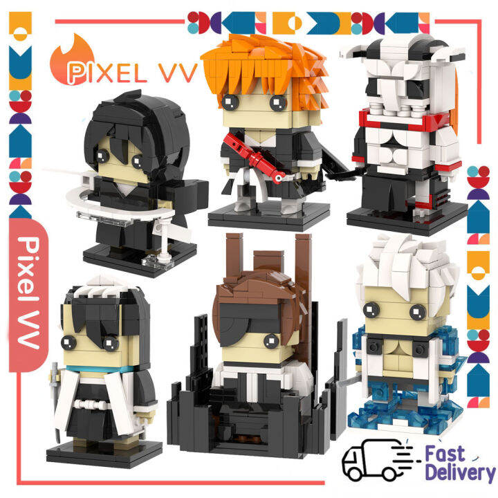 Shinigami MOC Building Blocks Kurosaki Ichigo Kuchiki Rukia Hitsugaya