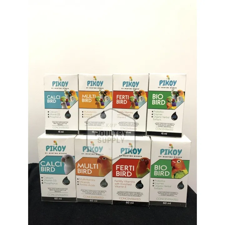 PIKOY Ferti Bird Multi Bird Bio Bird and Calci Bird Vitamins 15 ml
