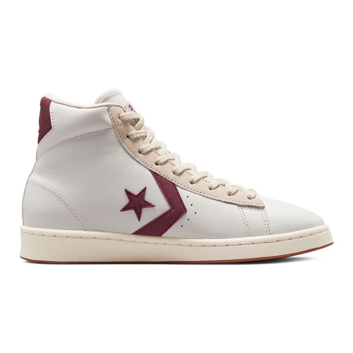 Converse Pro Leather Elevated High Top - White/Deep Bordaeux/String ...