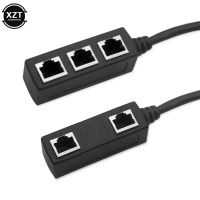 ► Black Splitter Ethernet RJ45 Cable Adapter 1 To 3 Port LAN Network Plug Connector For Networking Extension