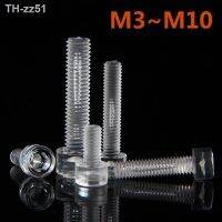 Acrylic Plastic Hexagon Screw 10/20pcs DIN912 M3 M4 M5M6 M8 M10Transparent Plastic Screw Bolt Hexagon Hex Socket Head Cap Screws