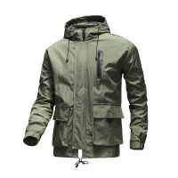 Men Autumn Winter Plus Size 5Xl Jacket Hooded Windproof Loose Sports 100 Nylon Jacket Hong Kong Version Tooling Wind Jacket