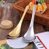 Stainless Steel Long Handle Round Head Spoon Baby Ice Cream Dessert Spoon Exquisite Meal Rice Soup Spoon Kitchen Dinner Tableware Creative Mini Tea Spoon