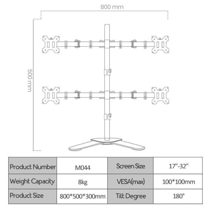 ขาตั้ง-จอ-มอนิเตอร์-4-จอ-ตั้งโต๊ะ-รับน้ำหนักสูงสุดขาละ-7-กิโลกรัม-ขาตั้งจอคอมพิวเตอร์-ขายึดจอคอมพิวเตอร์-ขาแขวนทีวี-ขาตั้งจอคอม-17-27-นิ้ว-ขาตั้งจอคอม-ขายึดจอคอมพิวเตอร์-ขาแขวนทีวี-ขาแขวนจอคอม-ปรับได้