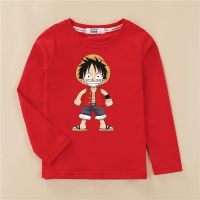 LUFFY [เสื้อยืดผ้าฝ้าย๑๐๐] ลูฟี่ เสื้อสำหรับเด็กเสื้อผ้าเด็ก