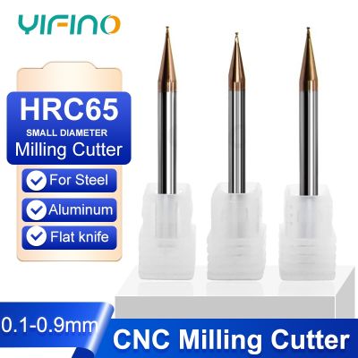 【CW】 YIFINO Milling Cutter Alloy Tungsten Cnc Maching Small Diameter Endmill Top Face Machine T