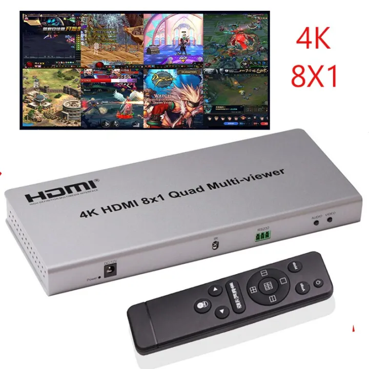 4K 8X1 HDMI Quad Multiviewer Switch Switcher 8 In 1 Out Seamless Switch ...