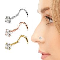 1Pc Small Thin Stainless Steel Crystal Piercing Nose Ring Nose Stud Rings Body Jewelry Gift Body jewellery