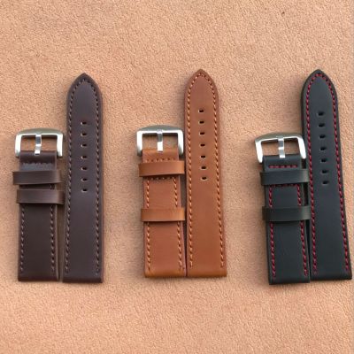New 18mm 20mm 22mm 24mm Band Leather Watchband Buckle Clasp Accessories