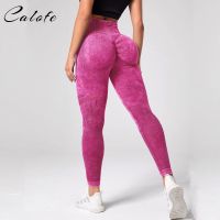 2023 Women Leggings Washing Yoga pants Bubble Butt Push Up Fitness Legging High Waist Scrunch Tight Mujer Gym Seamless Legging