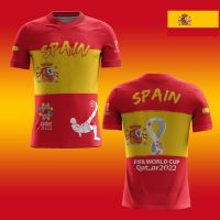 2023 new arrive- xzx180305   Jersey T-shirt Spanish Man World Cup 2022 Fullprint Recent Art 2 free custom name &amp; logoï¼‰ S-5XL