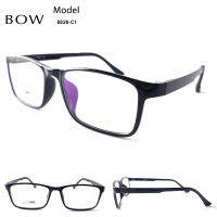 กรอบแว่นตา BOW รุ่น 8826-C1 เต็มกรอบสีดำเงา น้ำหนักเบา ใส่สบาย Vintage (มีบริการตัดแว่นสายตาราคาถูก)