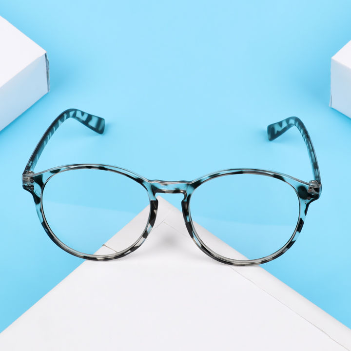 peony-1-0-4-0-reduces-eye-strain-vintage-eyeglasses-black-flat-mirror-eyewear-myopia-glasses-round-frame-uv-protection-leopard-print-uni-anti-blue-lightmulticolor