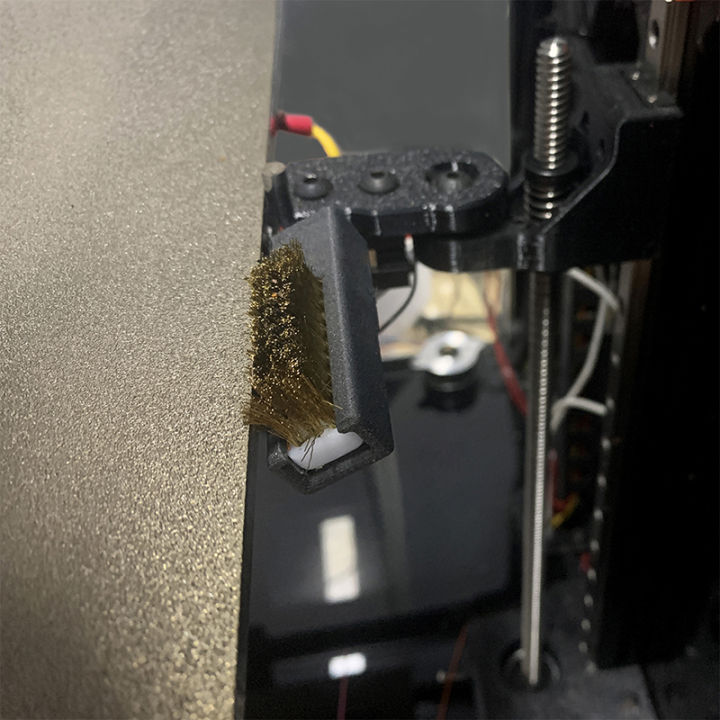 uni-เครื่องมือทำความสะอาดเครื่องพิมพ์3d-เครื่องอัดรีดหัวฉีดทำความสะอาดแปรงทองแดงด้ามแปรงสำหรับทำความสะอาดหัวฉีดความร้อนชิ้นส่วนเตียง