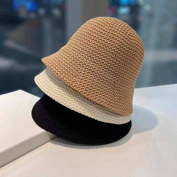 หมวกแก๊ปกันแดดสไตล์เกาหลีสำหรับผู้หญิง-topi-bucket-ระบายอากาศได้ดีสำหรับฤดูใบไม้ผลิและฤดูร้อนหมวกชาวประมงแฟชั่น2022