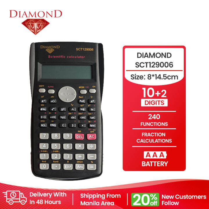 SCT129006 DIAMOND Scientific Calculator, 2 Line, Calculator Scientific
