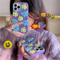 Case สำหรับ Apple iPhone 14/13/12/11 Pro Max น่ารักการ์ตูนมอนสเตอร์โทรศัพท์ปกซิลิโคนอ่อนนุ่มกันกระแทกกลับเชลล์