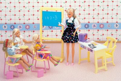 อุปกรณ์เสริมสำหรับเจ้าหญิงสำหรับตุ๊กตาบาร์บี้ห้องเรียน1/6ตุ๊กตา Bjd โต๊ะทำงานของตุ๊กตาบาร์บี้ชุดสินค้าเฟอร์นิเจอร์บาร์บี้ของขวัญของเล่น