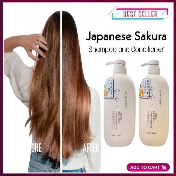ORIGINAL AND AUTHENTIC 650ML Natural Japanese Sakura Shampoo and Conditioner Japan Hair Grower