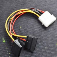 JINGUITANG 20ซม. คุณภาพสูง 4ขา Molex IDE ถึง2 Serial ATA ชายกับหญิง ตัวแปลง 1ถึง2 สายไฟต่อ สายไฟ SATA สายอะแดปเตอร์ SATA ฮาร์ดไดร์เวอร์สายไฟ