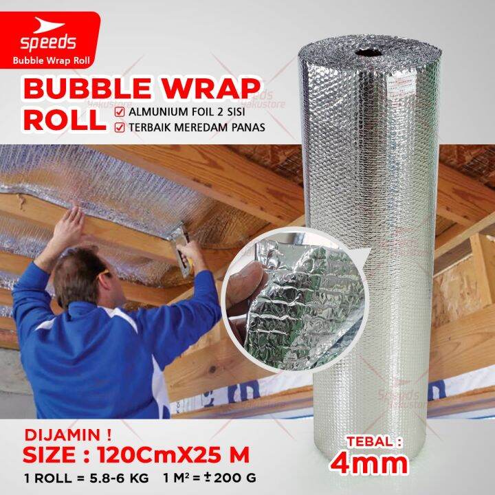 SPEEDS Aluminium Bubble Foil Wrap 120cmx25m Anti Panas Peredam Panas