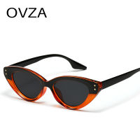 OVZA แว่นกันแดดผู้หญิงลายแมวย้อนยุค,แว่นตาแนววินเทจทรงแคบเลนส์ป้องกันแสง UV S6071สำหรับผู้ชาย