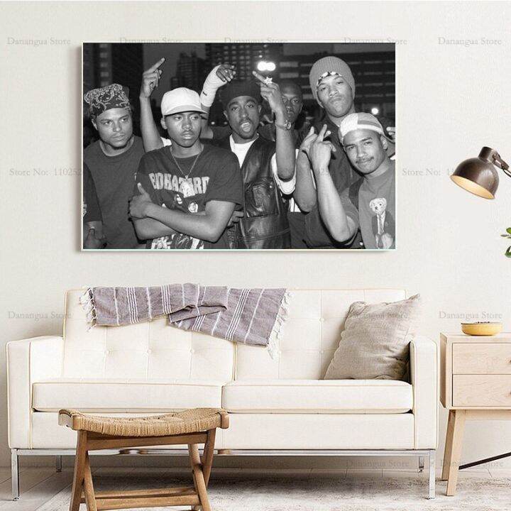 ฉาวโฉ่-b-i-g-biggie-smalls-tupac-2pac-shakur-hip-hop-gangsta-wall-art-ภาพวาดผ้าใบภาพ-room-home-decor-โปสเตอร์พิมพ์