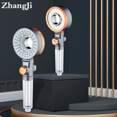 ZhangJi Double Sided Unique Shower Head Bathroom 3 Jettings Water Saving Filtration Round Rainfall Adjustable Nozzle Sprayer  by Hs2023
