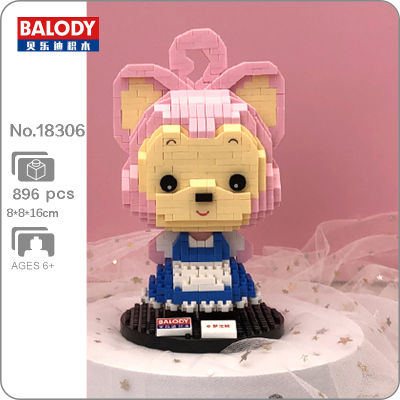 Balody 18306 Miss Pink Little Red Baby Fox Girl Cute Animal DIY Mini Diamond Blocks Bricks Building Toy For Children No