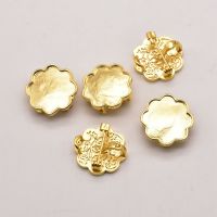 2 Pcs/Lot 20mm 24K Gold Plated Brass Brooch Base Pendant Accessory Brooch Making Supplies Pendants Jewelry Making JA0410