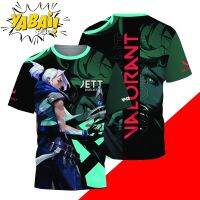 2023 Customized Fashion Yabaii Valorant Duelist Class Premium Full Bleed Anime T-Shirt Full Bleed Black Shirt Round Neck，Contact the seller for personalized customization