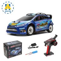 Wltoys รถมินิ284010 1/28รถ4WD ทางวิบาก30กม./ชม. ความเร็วในการแข่ง2.4กรัมรถรถยนต์ควบคุมรีโมทรุ่นพร้อมลูกบอลลอยได้มีไฟสำหรับเด็ก