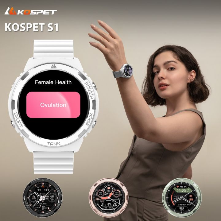 kospet-นาฬิกาสมาร์ทวอทช์เพื่อสุขภาพ-s1หญิงสำหรับผู้หญิงสายรัดข้อมือฟิตเนสกันน้ำ1-3-amoled-นาฬิกาอัจฉริยะสำหรับ-android-สัมผัสแบบเต็มรูปแบบโทรศัพท์-ios