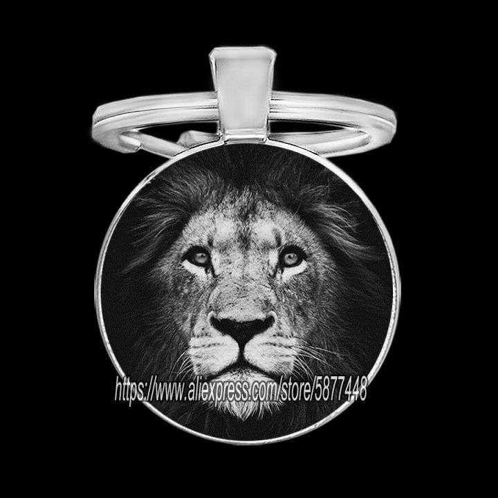 white-and-black-lion-key-ring-tiger-and-zebra-keychain-elephant-key-holder-wild-animal-art-photo-glass-cabochon-key-chain-key-chains