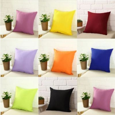 Simple Candy Color Throw Pillow Case For Sofa Solid Color Cushion Cover Home Decorative Pillowcase Car Seat Cushion Cover