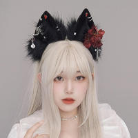 Cross Halloween Party Wolf Ears Headwear Hair Accessories Cosplay Hair Accessories Gothic Style Headband Dark Headband