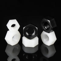 50/20/10Pcs DIN934 M2 M2.5 M3 M4 M5 M6 M8 M10 M12 M14 M16 M18 M20 สีดำ/สีขาวไนลอน Hex Nut หกเหลี่ยมถั่วพลาสติก-Shop5798325