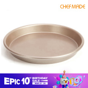 CHEFMADE 8 Inch Non-Stick Pizza Pan Golden Pizza Plate Pizza Round Baking