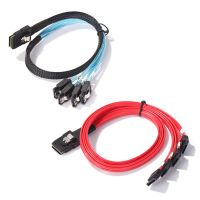 Kabel Daya Server SAS Mini SFF-8687 Ke 4 SATA Komputer Hard Drive Splitter Eksternal Menghubungkan Kabel Data Kabel 50Cm Data Keras