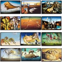 Salvador Dali Surrealism Masterpiece โปสเตอร์ภาพวาดผ้าใบบทคัดย่อ Aesthetic Wall Art สำหรับตกแต่งบ้านและสำนักงาน