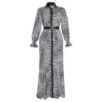 MD African Print Leopard Dress Women Dashiki Maxi Dresses Muslim Fashion Abaya Plus Size Ankara Female Clothing Evening Gown