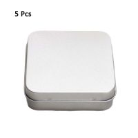 5Pcs Mini Metal Tins Container Square Hinged Flip Storage Tin Box Small Kit Case Jewelry Coin Candy Condom Organizer Portable