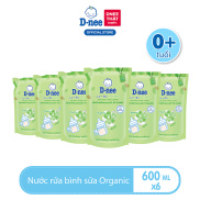 Combo 6 Nước rửa bình sữa D-nee Organic 600 ML