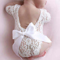 New Cute Summer Baby Clothes, Bow Tie, Lace Romper, Headband, Two-Piece Full Moon Baby Clothes For Men And Women